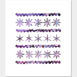 Purple Christmas Snowflake Design Posters and Art